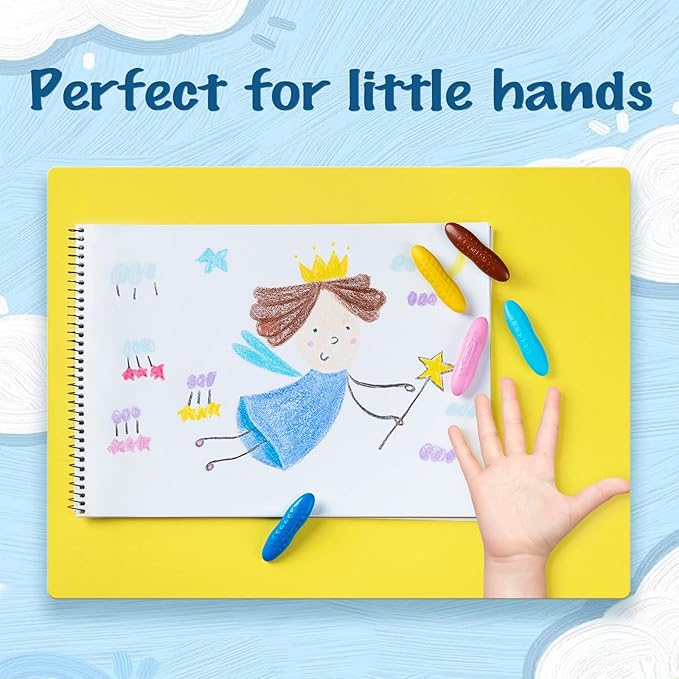 YPLUS Peanut Crayons for Kids, 24 Colors Washable Toddler Crayons, Non-Toxic Baby Crayons for ages 2-4, 1-3, 4-8, Coloring Art Supplies