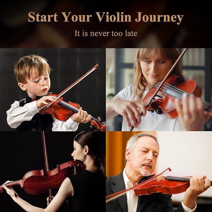 Eastar Violin 4/4 Full Size for Adults, Violin Set for Beginners with Hard Case, Rosin, Shoulder Rest, Bow, and Extra Strings (Imprinted Finger Guide on Fingerboard), EVA-2