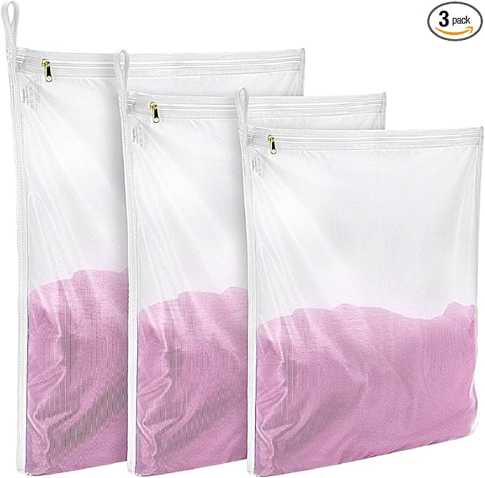 GOGOODA Delicates Laundry Bags, Fine Mesh Wash Bag for Lingerie, Underwear, Bra, Silk, Socks with Hanging Loop