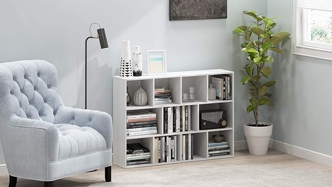 Furinno Luder Bookcase / Book / Storage , 11-Cube, White