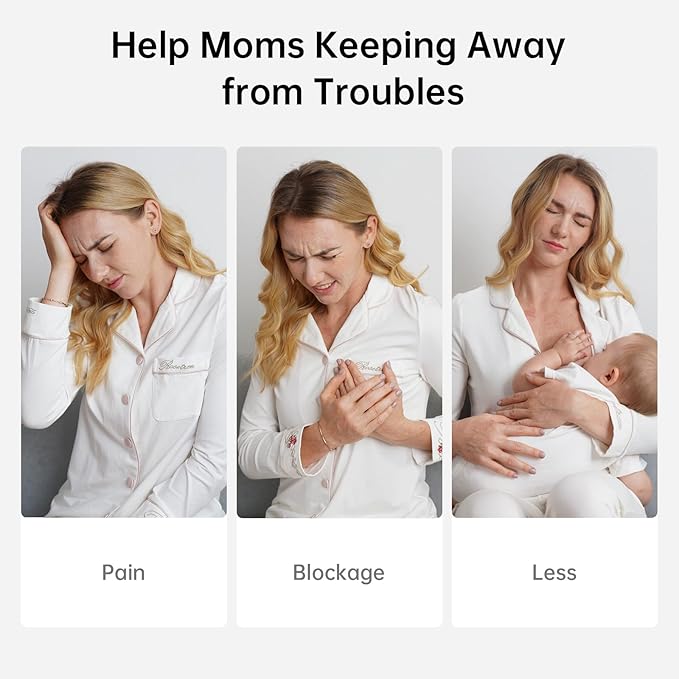 TSRETE Breast Pump, Double Wearable Breast Pump, Electric Hands-Free Breast Pumps with 2 Modes, 9 Levels, LCD Display, Memory Function Rechargeable Double Milk Extractor-24mm Flange, White