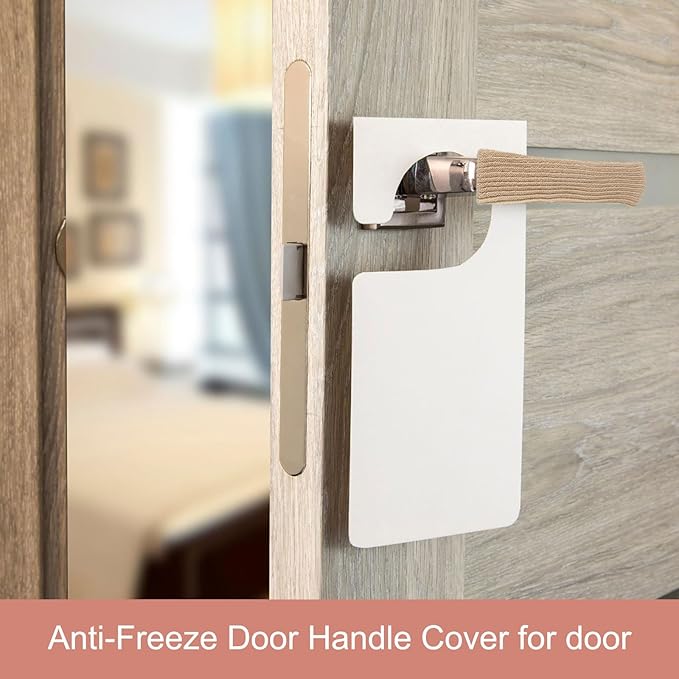 uxcell 6Pcs Door Handle Covers, Polyester Knitted Anti-Scald Door Knob Protector Door Knob Cover for Hot Doors and Cold Doors, Gray