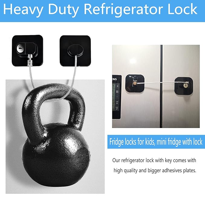 YEYA Upgraded Refrigerator Lock for Adults, Fridge Locks for Kids with Key