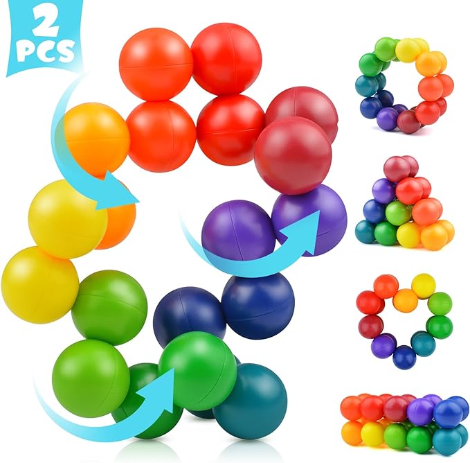 2PCS Autism Sensory Toys for Autistic Children , Sensory Fidget Toys for Adults Kids, Autism Toys for Toddlers 3-4, Travel Toys Present for Kids Ages 3 4 5 6 7+ ,Stocking Stuffers Present(A)