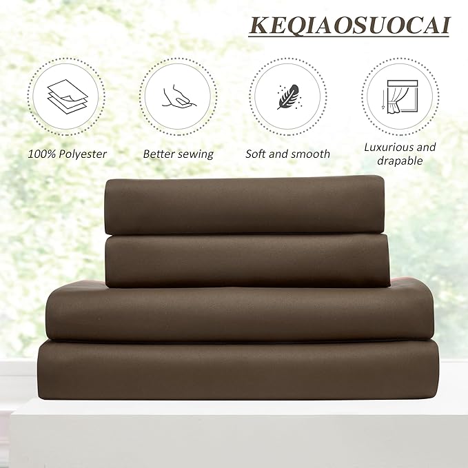 KEQIAOSUOCAI Blackout Curtains 84 Inches Long, Pinch Pleated Window Room Darkening Curtain Panels Drapery for Home, Hotel, Office, 40" W x 84" L, Set of 2, Chocolate Brown