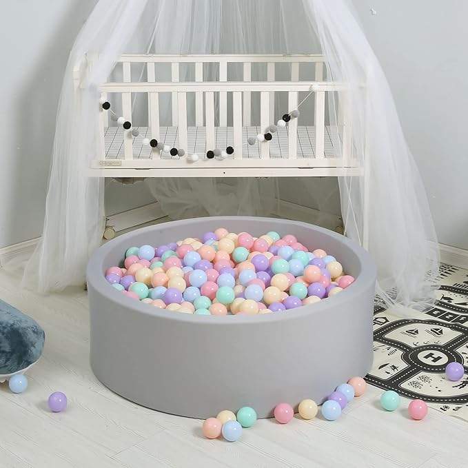 GOGOSO Ball Pits Balls for Toddlers Pack of 50 100 200 Plastics Shape Ball Non-Phthalate Non-BPA Non-Toxic 2.2-Inch Crush Proof Play Balls