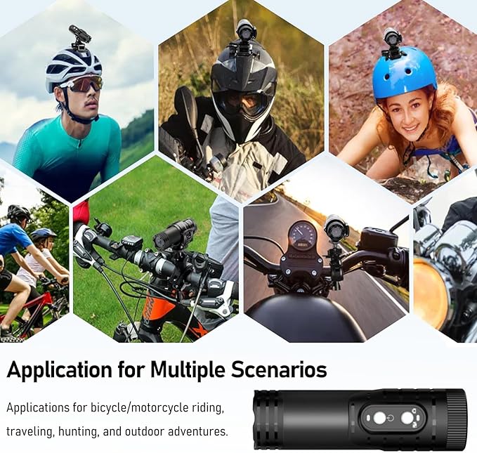 WiFi Helmet Camera, HD 1080P Bike Motorcycle Helmet Camera, IP66 Waterproof Action Camera for Cars, Bicycle, Motorbike & Sports Helmet (with 128G Card)