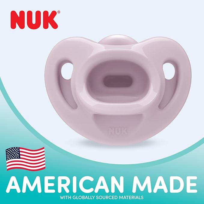 NUK 100% Silicone Comfy Orthodontic Pacifiers, 0-6 Months, Neutral Fashion, Timeless Collection, 5 Count