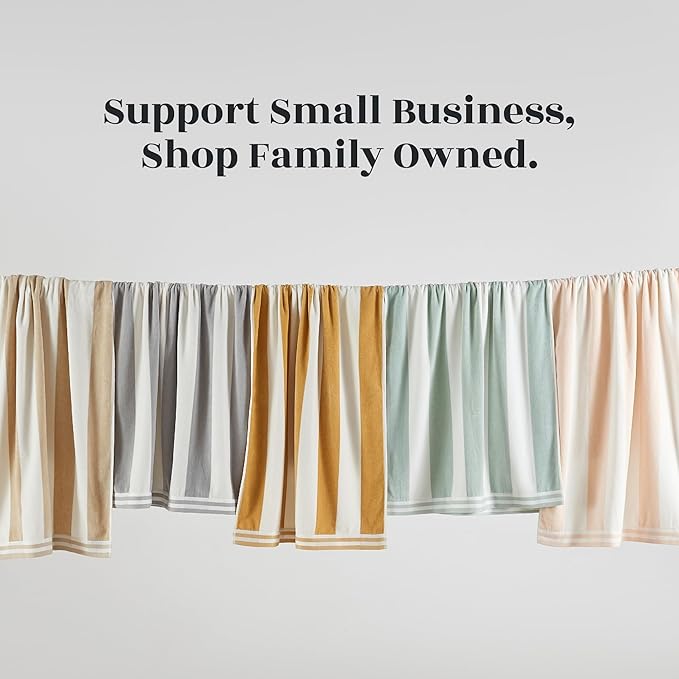 Great Bay Home 100% Cotton Velour 4 Pack Beach Towels 30" x 60" - Green/White Cabana Stripe Pool Towels - Quick Dry, Large Swim Towels