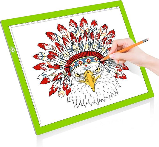 LitEnergy A3 LED Copy Board Light Tracing Box, Ultra-Thin Adjustable USB Power Artcraft LED Trace Light Pad for Tattoo Drawing, Streaming, Sketching, Animation, Stenciling (Green)