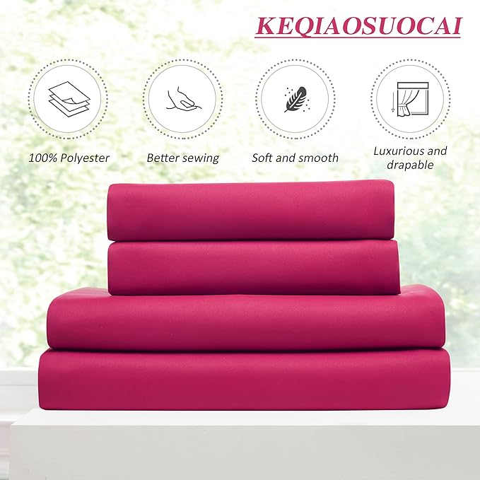 KEQIAOSUOCAI Hot Pink Fuchsia Pinch Pleated Curtains Blackout 84 Inches Long, Room Darkening Pleat Curtain for Kids Nursery Bedroom Window Panels with Hooks Magenta Drapes 40 x 84 Inch