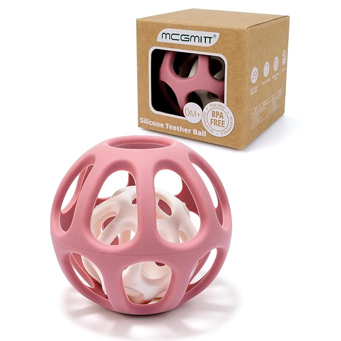 MCGMITT Sensory Balls for Baby, Food Grade Stretchy Silicone Infant Ball, Easy Grasp Ball for Babies 0-12 Months BPA-Free Montessori Learning Toy, Developmental Teething Toys Baby Shower Gifts