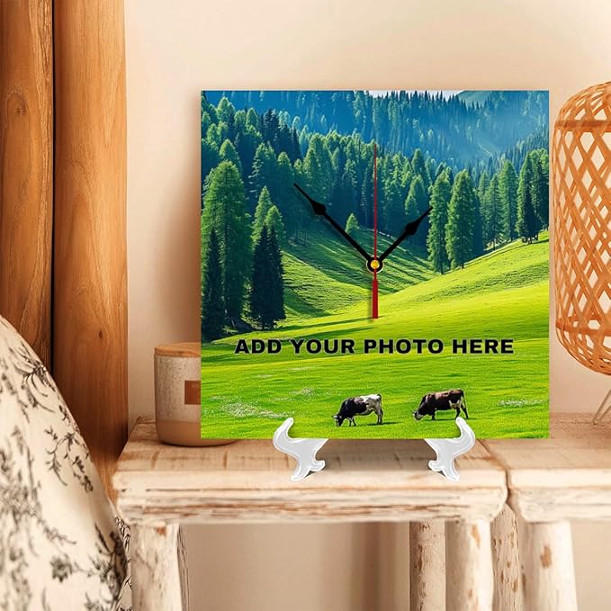 Generic Custom Wall Clock Personalized Wall Photo Customized Round Clock for Birthday Wedding Present Wedding Friend Family Lover, 12inch-30cm