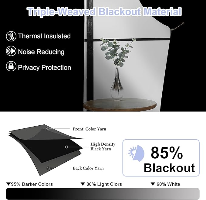 Simplebrand Ava Taupe Blackout Curtains for Bedroom 63 Inch Length 2 Panels Set, Solid Thermal Insulated Energy Saving Rod Pocket Window Treatment Curtains Blackout Drapes, W40 x L63 Inch, Taupe