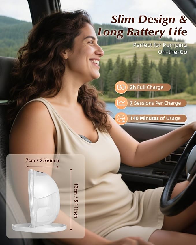 Hands Free Breast Pump, Wearable Breastfeeding Pump with 320mmHg Strong Suction, 19 Adjustable Levels & 4 Modes, Ultra-Quiet, Leak-Proof Design Portable Breast Pumps Electric (White, 2 Pack)