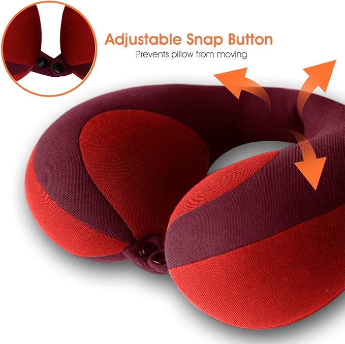 INFANZIA Kids Chin Supporting Travel Neck Pillow, Helps Support Head and Neck, Comfortably Designed for Head, Neck, and Chin Support - Gifts for Toddler/Child/Kids, Red