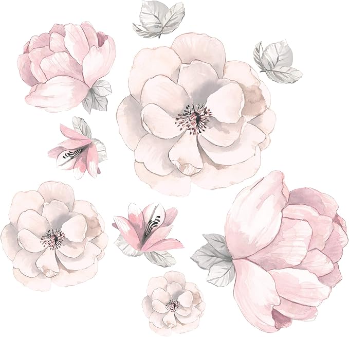 Lambs & Ivy Signature Botanical Baby Watercolor Floral 4-Piece Crib Bedding Set