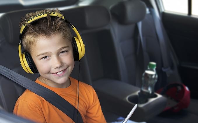 Pokemon Pikachu Wired Kids Headphones, Adjustable, Stereo Sound, 3.5Mm Jack, Tangle-Free, Volume Control, Children's Headband On Ear for School Home, Travel