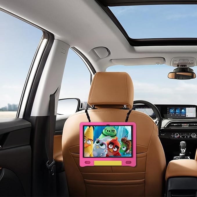 JREN Kids Table 10.1" ｜Android 14 Tablet for Kids｜64GB Storage｜Octa-Core｜WiFi ｜Cameras｜Parental Control｜Kids Content｜Case Included Great Gift for Children Ages 3-12 Years Old Pink