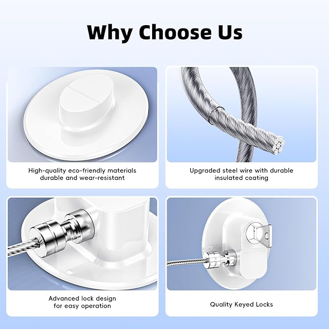 2 Pack Refrigerator Lock with Sticky Adhesive Pads, Child Proof Refrigerator/Fridge/Freezer Door Lock for Toddlers and Kids, Baby Safety Locks for RV Refrigerator, Cabinets and Drawers, Oven (Patent)