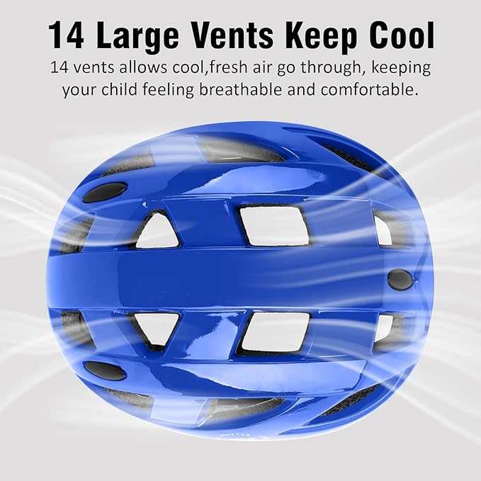 Kids Bike Helmet,2 Sizes Adjustable for Youth Child Boys & Girls Ages 3-5-8-14,Ventilation and Multi-Sport for Bicycle Scooter Skate