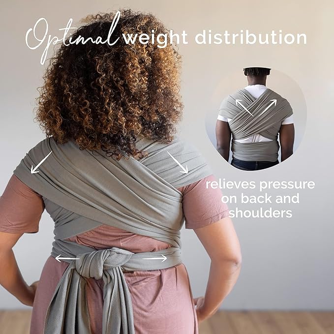 Boba Baby Wrap Carrier – Original Baby Sling Carrier for Newborns (7–35 lbs), Soft, Secure, Hands-Free & Ergonomic, Ideal for Comfortable Bonding, New Parents (Serenity Oat Meadow)