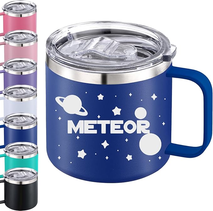 Personalized Mug Cup with Handle 12/14oz Custom Stainless Steel Mugs Customized Name Coffee Tumbler for Women Men Student Family Office Gifts, Art Design