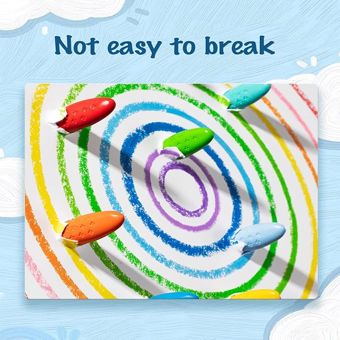 YPLUS Peanut Crayons for Kids, 24 Colors Washable Toddler Crayons, Non-Toxic Baby Crayons for ages 2-4, 1-3, 4-8, Coloring Art Supplies