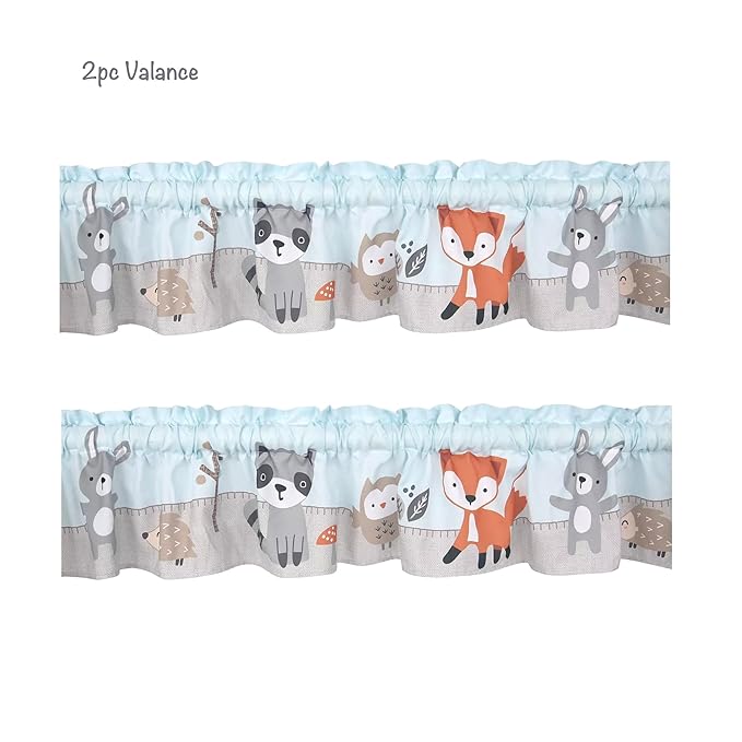 Bedtime Originals Woodland Friends Animals Mint/Gray 5-Piece Crib Bedding Set