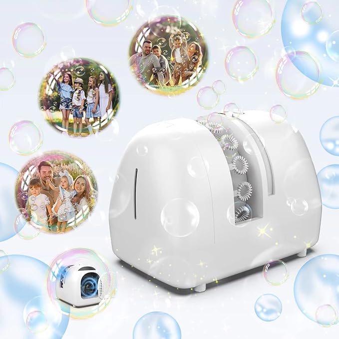 Bubble Machine for Kids Parties Bubble Maker Operated by Plugin or Batteries Outdoors Blower Life Theme Parties Weddings Birthday Parties Create Bubble World Gifts for Boys and Girls