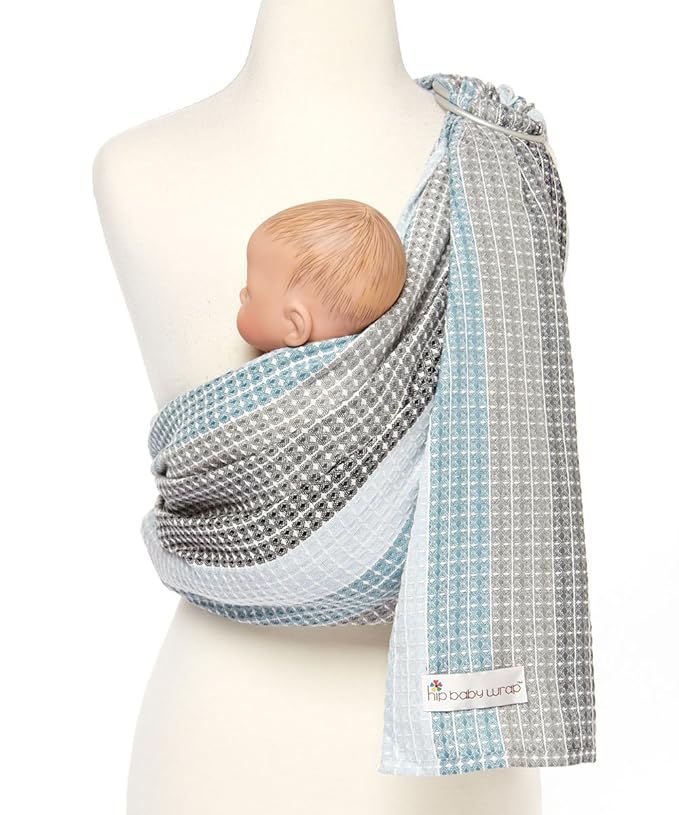 Hip Baby Wrap Ring Sling Baby Carrier for Infants and Toddlers - 100% Soft Cotton Baby Wraps Carrier for Babies 8-35 lbs - Perfect Baby Shower Gifts Moms and Dads - Nursing Cover (Moon Honeycomb)
