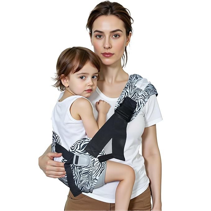 Baby Carrier Newborn to Toddler-Adjustable Baby Sling Carrier,Toddler Carrier for 25-60lbs,Comfortable Baby Sling for Hands-Free Carrying (Black & White Zebra Print)