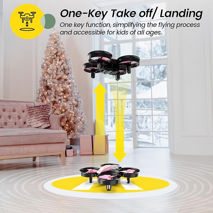 Holy Stone HS210 Mini Drone for Kids 8-12 and Beginners, RC Nano Quadcopter Indoor Drone with Circle Fly, Auto Hovering, 3D Flip, and Headless Mode, Great Gift Toy for Boys and Girls, Pink