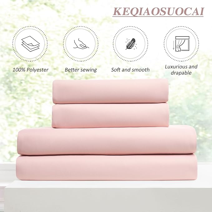 KEQIAOSUOCAI Pinch Pleated Pink Blackout Curtains Short 2 Panels Set 45 Inch Length for Small Windows, Sound & Light Reducing Room Darkening Drape for Bathroom Bedroom(Baby Pink, 2 Panels, W40 x L45)