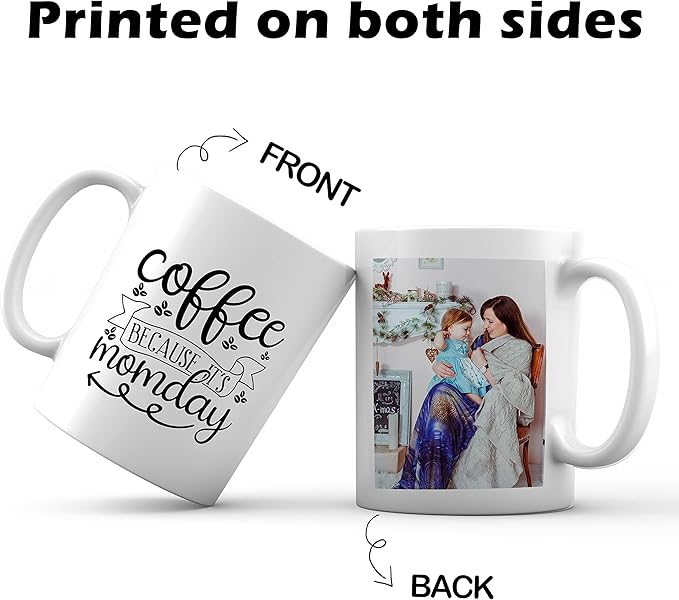 Custom Coffee Mug, Personalized Photo Text and Logo Ceramic Cup, Personalized Gifts for Dad Mom Girlfriend, Best Friend, Christmas Gifts, Party Favors Mug 11oz White Bulk Wholesale