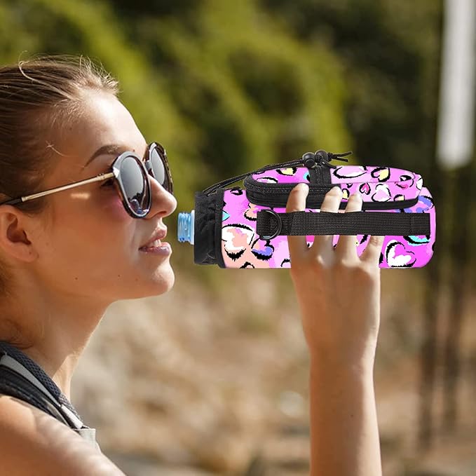 icolor Water Bottle Carrier Bag with Strap 25/32/40 oz Crossbody Bottle Holder with Phone Pocket Sling Sleeve Insulated Neoprene Water Bottle Pouch for Walking Travelling