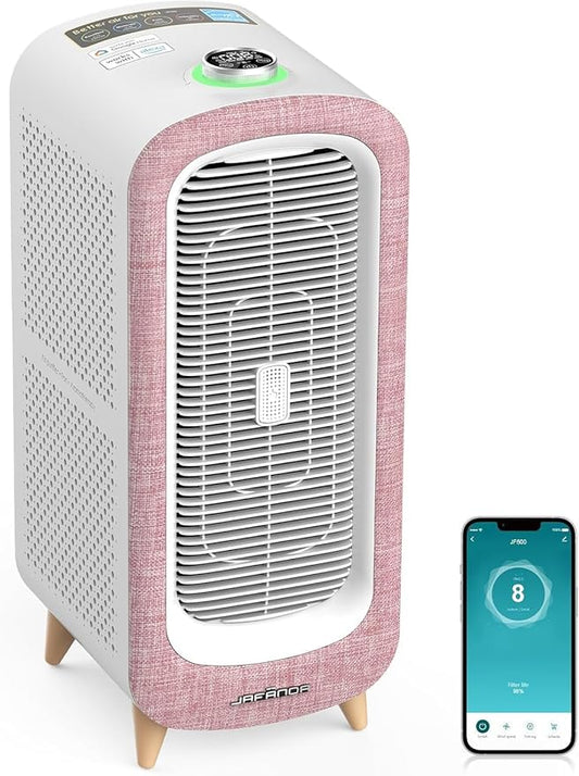 Jafända Large Room Air Purifier for Home up to 2105ft², Quiet Air Cleaner for Bedroom, 4×Ture Activated Carbon Air Filter Removes Pet Dander/Hair/Odor Allergies Dust Smoke Pollen