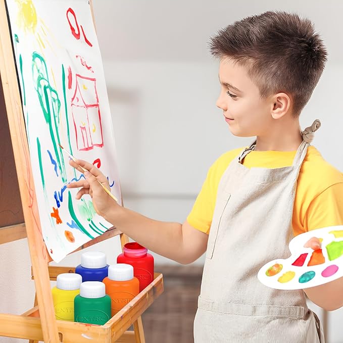 Kids Painting Set, Washable Paint for Kids 8 Colors, Non Toxic Tempera Paint 2 Ounce Each, Paints for Toddlers Art, Craft, School and Home Finger Paints Projects