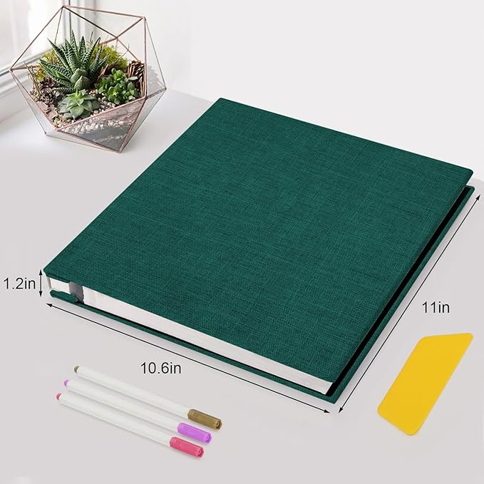 Zesthouse Photo Album Self Adhesive Pages, 60 Pages Magnetic Scrapbook Albums with Sticky Page,Photos Album Holds 8x10 & 5X7 & 4x6 & 6x8 & 3x5, Large Picture Book Ideal for Family,Wedding,Baby