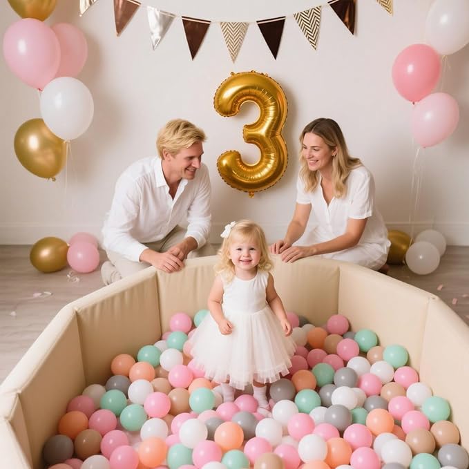 GOGOSO Balls for Ball Pit - Plastic Ball for Toddlers 1-3, Baby Kids Ball Pool Decoration 50 100 200 300 500 1000 (6 Colors, 1000 Balls)