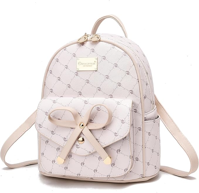 I IHAYNER Girls Bowknot Cute Leather Backpack Mini Backpack Purse for Women