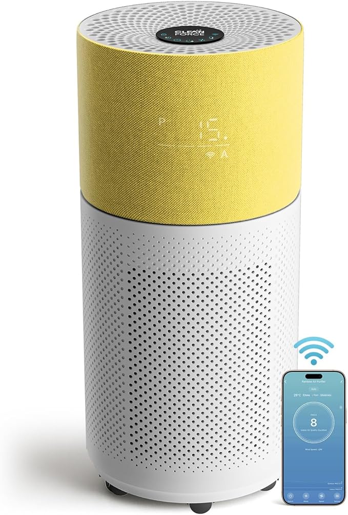 CleanForce Rainbow H13 True HEPA Air Purifier for Home Large Room, Bedroom, up to 2550sqft, Smart App-Control air Quality Monitor, Filters dust Pollen Smoke Odor VOCs