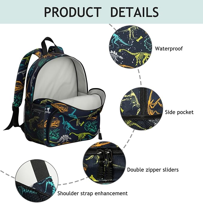 Toddler Backpack for Boys 3-8: Preschool Kindergarten Backpack - Cute Kids Backpacks for Boys-Dinosaur