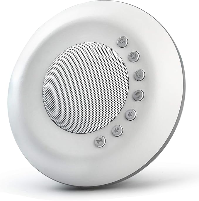 FamiSym White Noise Sound Machine,28 Soothing Natural Sounds 32 Level Volume 3 Timer Memory Function,Rechargeable Battery,Sleep Sound Machine for Baby Kids Adults
