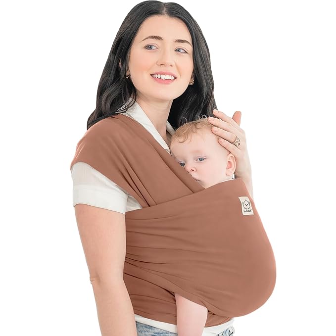 KeaBabies Baby Wrap Carrier - All in 1 Original Baby Carrier Newborn to Toddler Sling, Easy to Wear, Hands Free Bonding, Lightweight, Breathable Infant Wraps (Terracotta)
