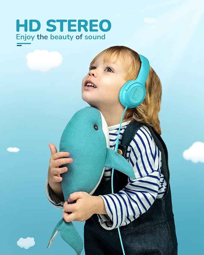 Toddler Kids Headphones Wired - Headphones for Kids Volume Limit 85/94dB Headset 3.5mm Jack Adjustable Foldable Headsets for Girls Boys Children Teens Pad Smartphones School