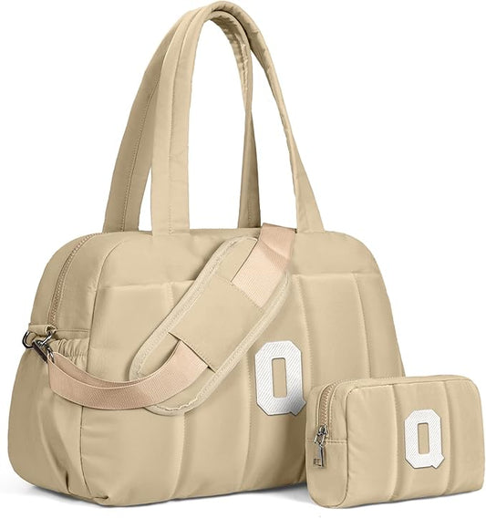 Monogram Duffle Bag, Weekender Bags for Women，Overnight Bag with Wet Pocket，Lightweight Travel Bags Personalized Gym Tote with Makeup Pouch-Girl Gifts Trendy Stuff