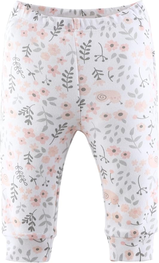 The Peanutshell 5 Pack Baby Girl Pants Set - 100% Cotton Toddler Pants for 0-24 Months Clothes for Toddlers & Babies - Flower