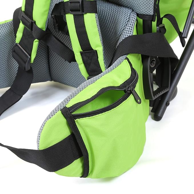 ClevrPlus Cross Country Baby Backpack Carrier, Green, Toddler Hiking Backpack with Comfortable Seat, Adjustable Straps & Belt, Foldable Frame Lightweight Large Capacity Child Carrier for Outdoor