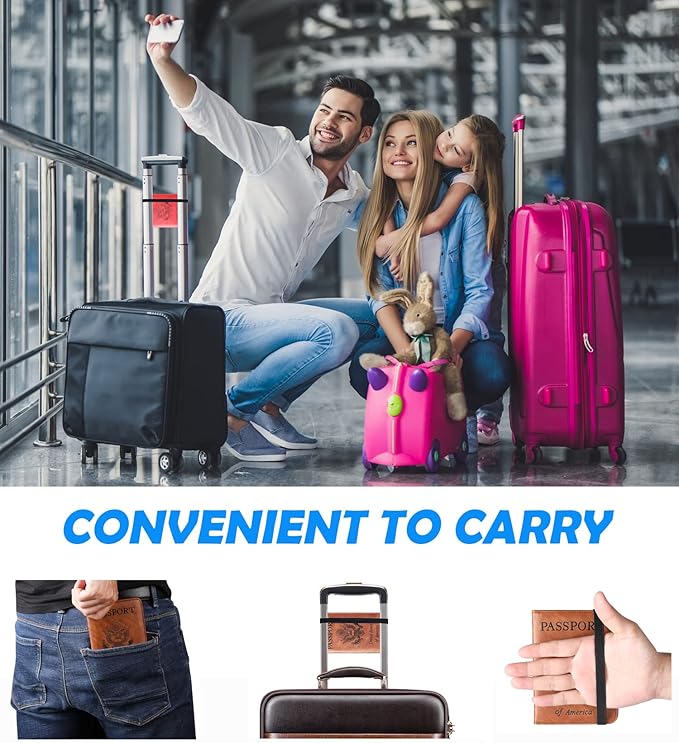Passport Holder Cover Wallet Travel Essentials Leather Rfid Blocking Case Vacation Luggage Must Haves Travel Accessories for Men Women (116#Blue)
